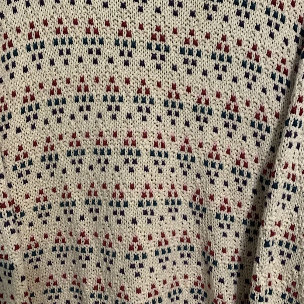 OLD GLORY MEN Medium 100% COTTON GEOMETRIC PULLOVER SWEATER MADE In The USA - Picture 3 of 10